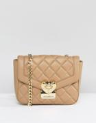 Love Moschino Quilted Cross Body Bag - Beige