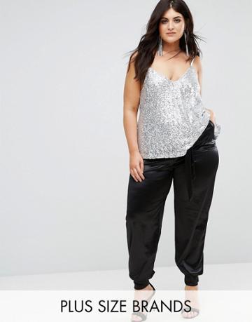 Club L Plus Satin Pant - Black