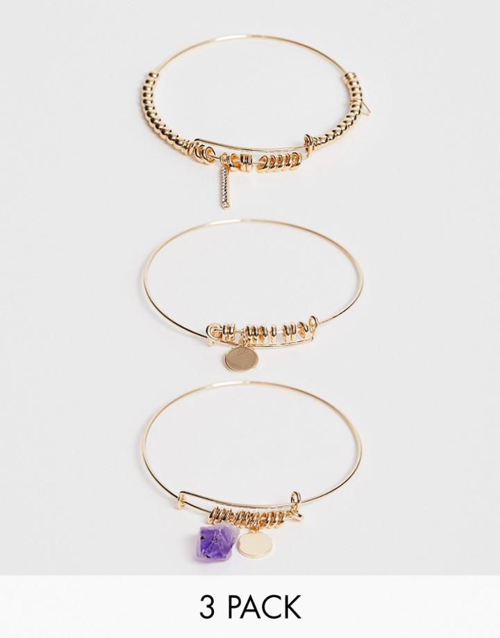 Aldo Padriwiel Bracelets With Amethyst In Gold