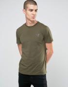 Emporio Armani Ea7 T-shirt With Chest Logo In Khaki - Green
