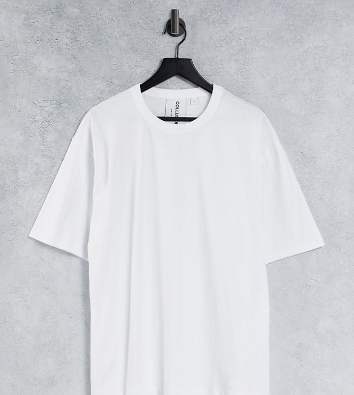 Collusion Oversized Jersey T-shirt In White