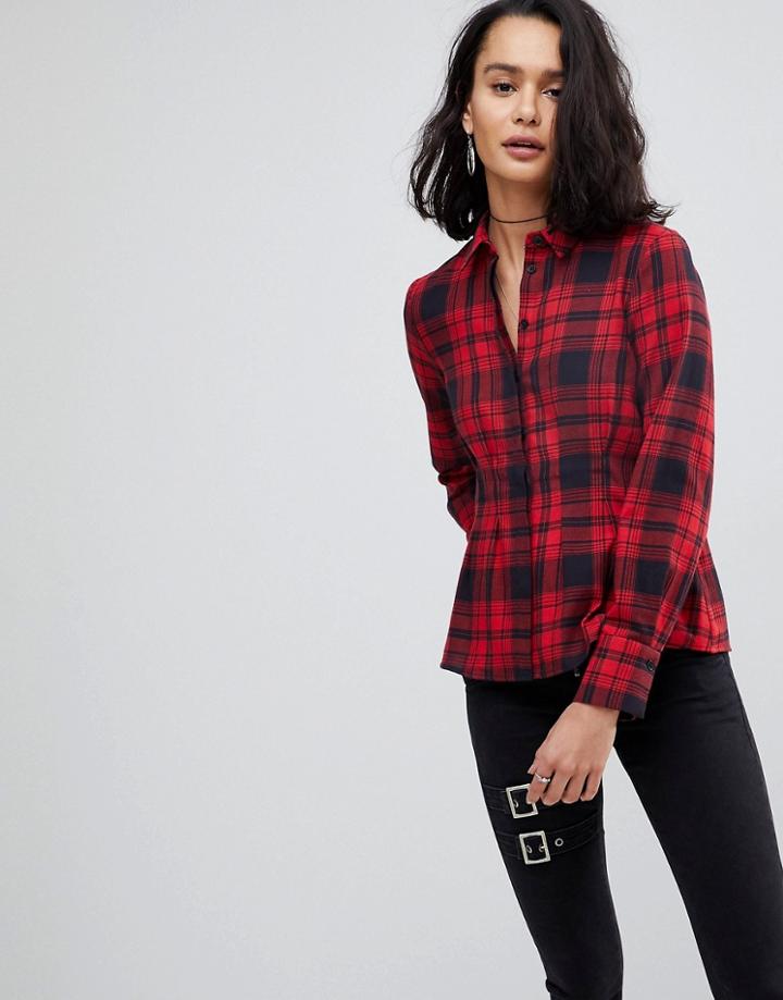 Asos Waisted Check Shirt - Multi