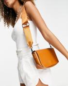 Claudia Canova Flap Shoulder Strap Bag In Tan-brown