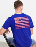 The North Face Usa T-shirt In Blue-blues