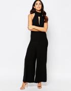 Never Fully Dressed Halterneck Jumpsuit With Cut Out Detail - Black