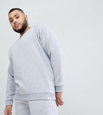 Badrhino Plus Raglan Sweatshirt In Gray - Gray