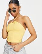 Abercrombie & Fitch Strappy Keyhole Halter Top In Yellow
