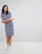 Mads Norgaard Skinny Rib Dress In Organic Cotton - Multi