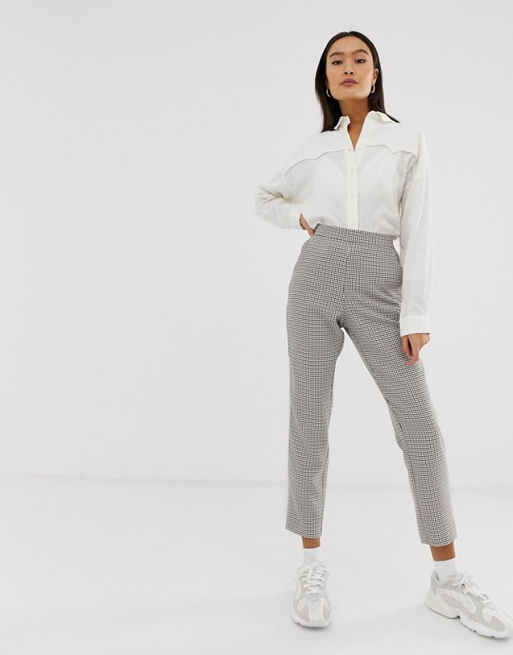 Asos Design Check Side Stripe Tapered Pants - Multi