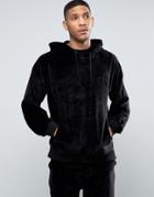 Antioch Oversized Velour Hoodie With Front Pocket And Embroidered A Lo
