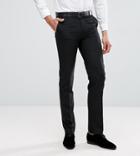 Harry Brown Tall Plain Black Slim Tuxedo Suit Pants - Black