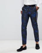 Asos Edition Skinny Suit Pants In Western Jacquard - Black