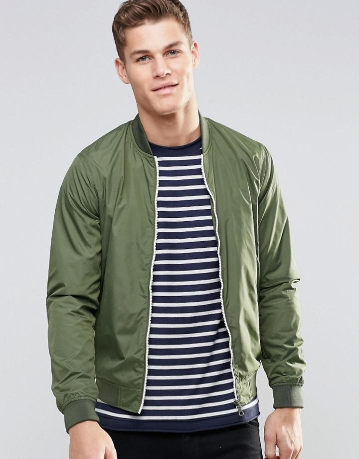 Esprit Lightweight Bomber Jacket - Khaki