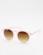 Aj Morgan Round Lens Sunglasses In Pink