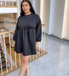 Rokoko Plus Relaxed Sweater Smock Dress-black