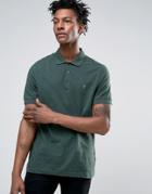 Farah Blaney Pique Polo Slim Fit In Green Marl - Green