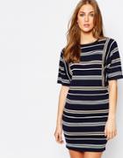 Warehouse Knitted Stripe Dress - Multi