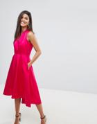 Closet Satin Hi-low Skater Dress - Pink