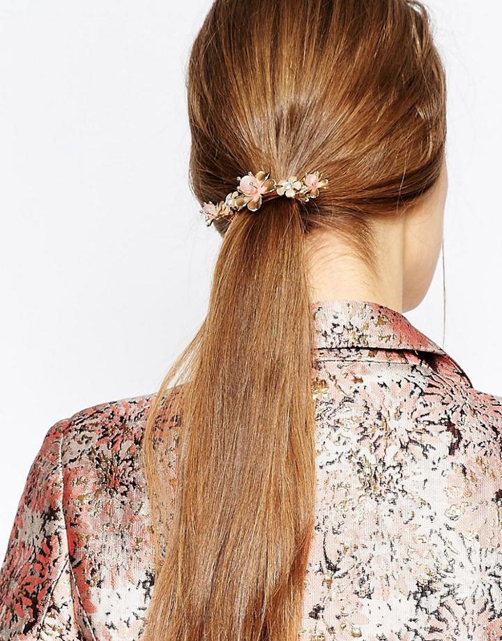 Asos Enamel Flower Hair Barrette - Pink
