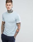 Farah Groves Slim Fit Ringer T-shirt In Blue - Blue