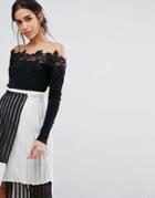 Coast Lileth Bardot Knit Top - Black