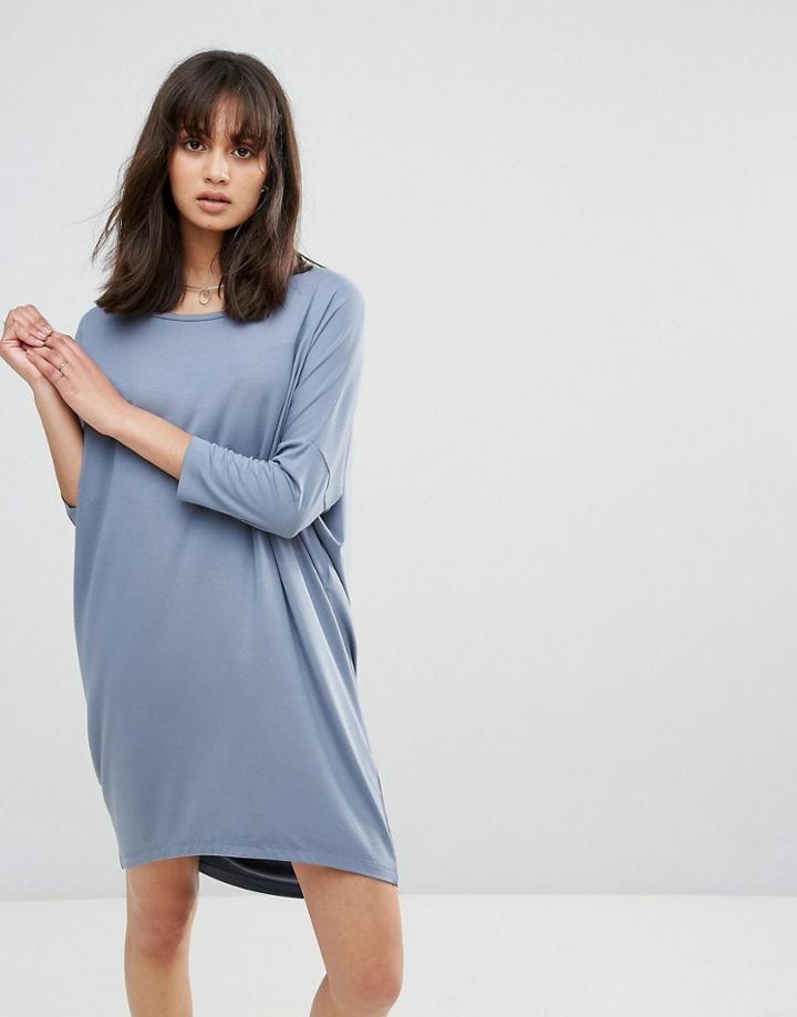 Pieces Oversized Shift Dress - Blue