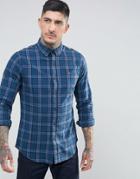 Farah Faustine Slim Fit Check Shirt In Blue - Blue