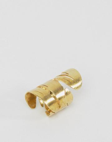 Made Daisy Knights Feather Wrap Ring - Gold