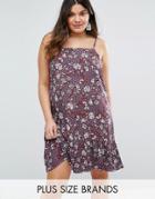 Diya Plus Drop Hem Dress In Floral Print - Multi