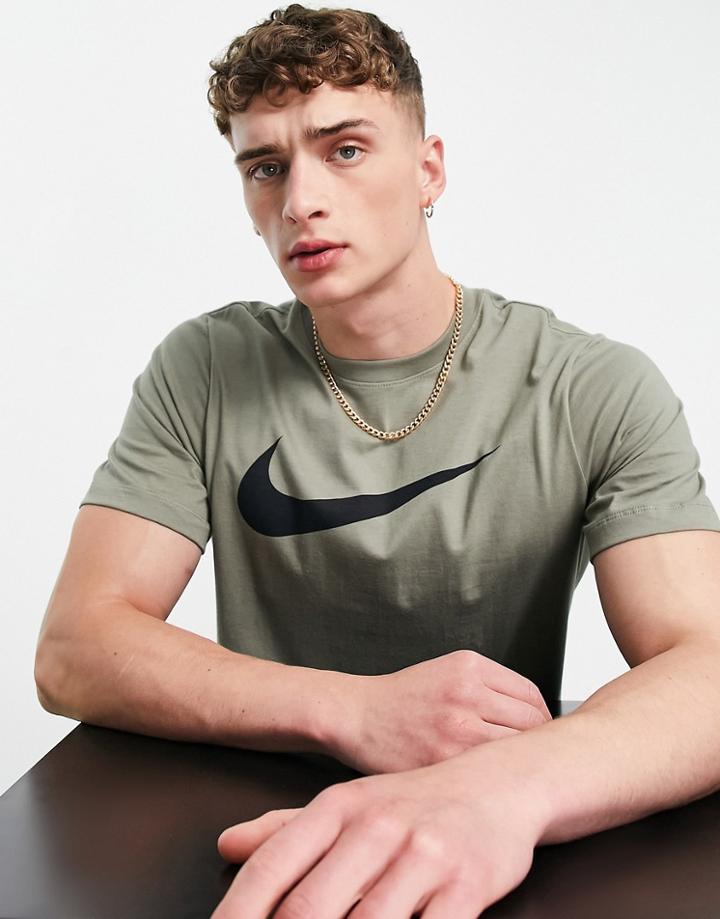 Nike Icon Swoosh T-shirt In Dusty Khaki-green