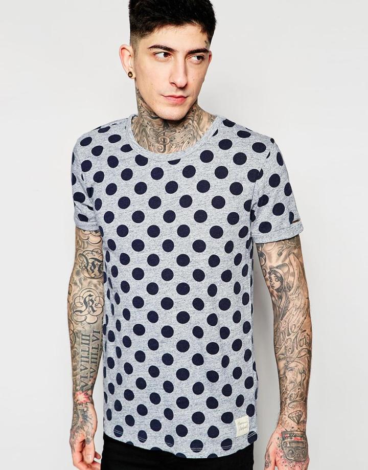 Scotch & Soda T-shirt With Geometric Allover Print - Navy