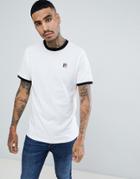 Fila White Line Ringer T-shirt With Small Logo In White - White