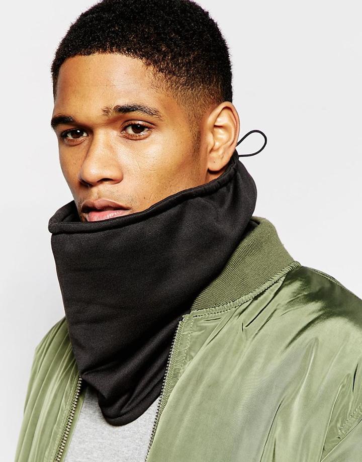 Asos Jersey Infinity Scarf In Black - Black