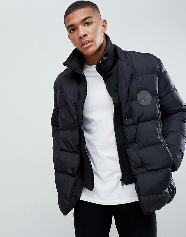 Love Moschino Double Layer Look Puffer Jacket - Black