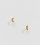 Kingsley Ryan Sterling Silver Gold Plated Moon Stud Earrings - Gold