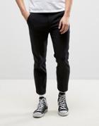 Farah Slim Cropped Hopsack Pant In Black - Black
