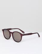 Ted Baker Tb1503 200 Odell Round Sunglasses In Burgundy - Red