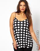 Asos Curve Cami Top In Check Print - Multi