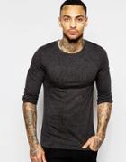 Asos Extreme Muscle Long Sleeve T-shirt With All Over Crack Print - Gray