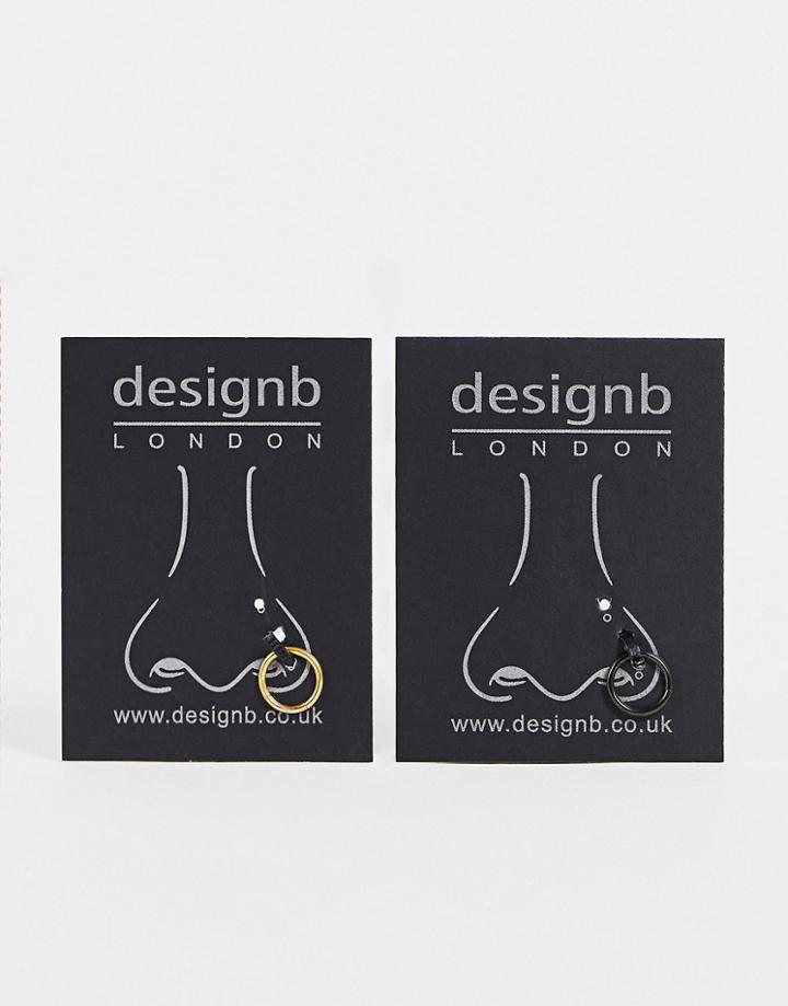 Designb 2 Pack Nose Rings In Multi