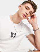 Calvin Klein Jeans Cotton Blend Small Center Box T-shirt In White - White