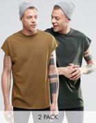 Asos Oversized Sleeveless T-shirt 2 Pack - Multi