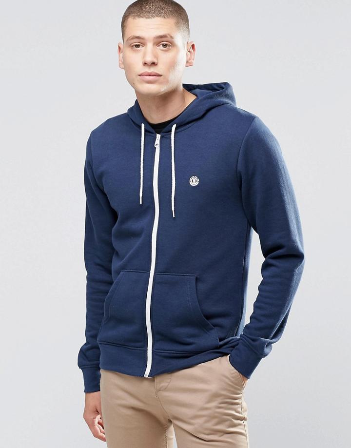Element Nova Zipthru Logo Hoodie Indigo - Navy