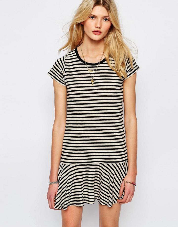 Sessun Drop Waist Mini Dress In Stripe - Pirates