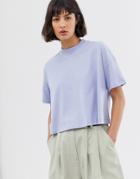 Weekday Cropped Boxy Tee In Blue - Blue