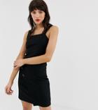 River Island Pinny Dress In Black - Black