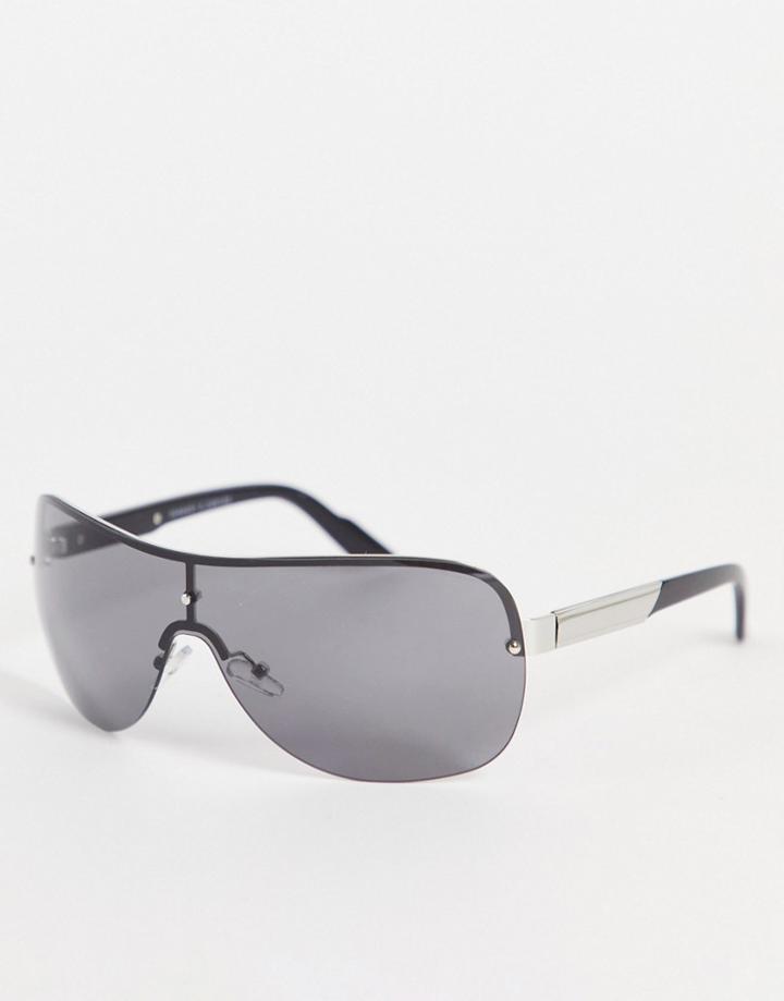 Monki Visor Sunglasses In Brown Gradient