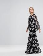 Y.a.s Lily Print Kimono Sleeve Maxi Dress - Multi