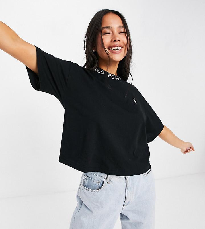 Polo Ralph Lauren X Asos Exclusive Collab Logo Mock Neck T-shirt In Black