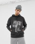 Profound Aesthetic Hoodie With Chest Logo In Gray - Black